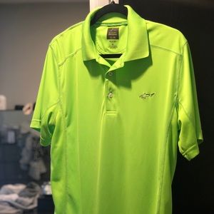 Shark line green golf polo
